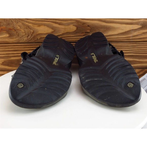 Teva Sz 10 Slip-On Sandals Black Synthetic Men Hook & Loop - Picture 10 of 10